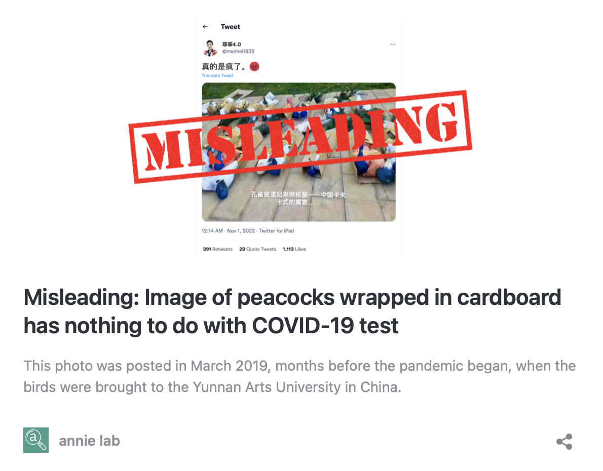 Fact-checking: Peacocks images in China